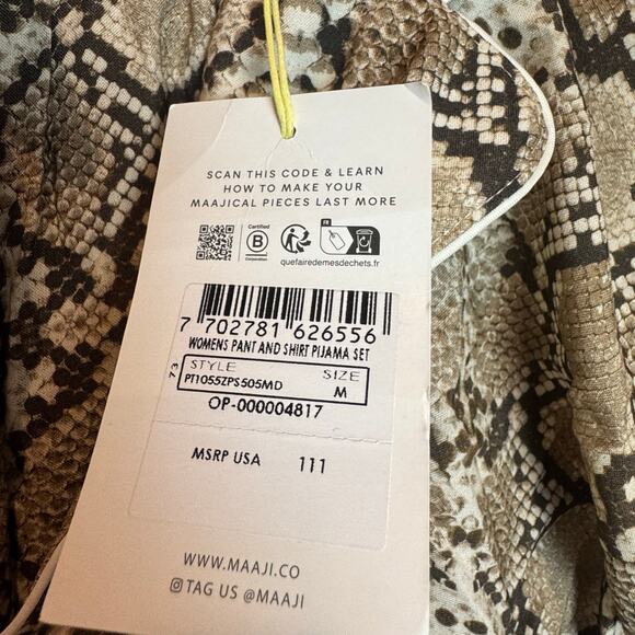 Maaji Women's Intimate Paythn Print Shirt Pajama Set Size Medium NWT - Picture 9 of 11